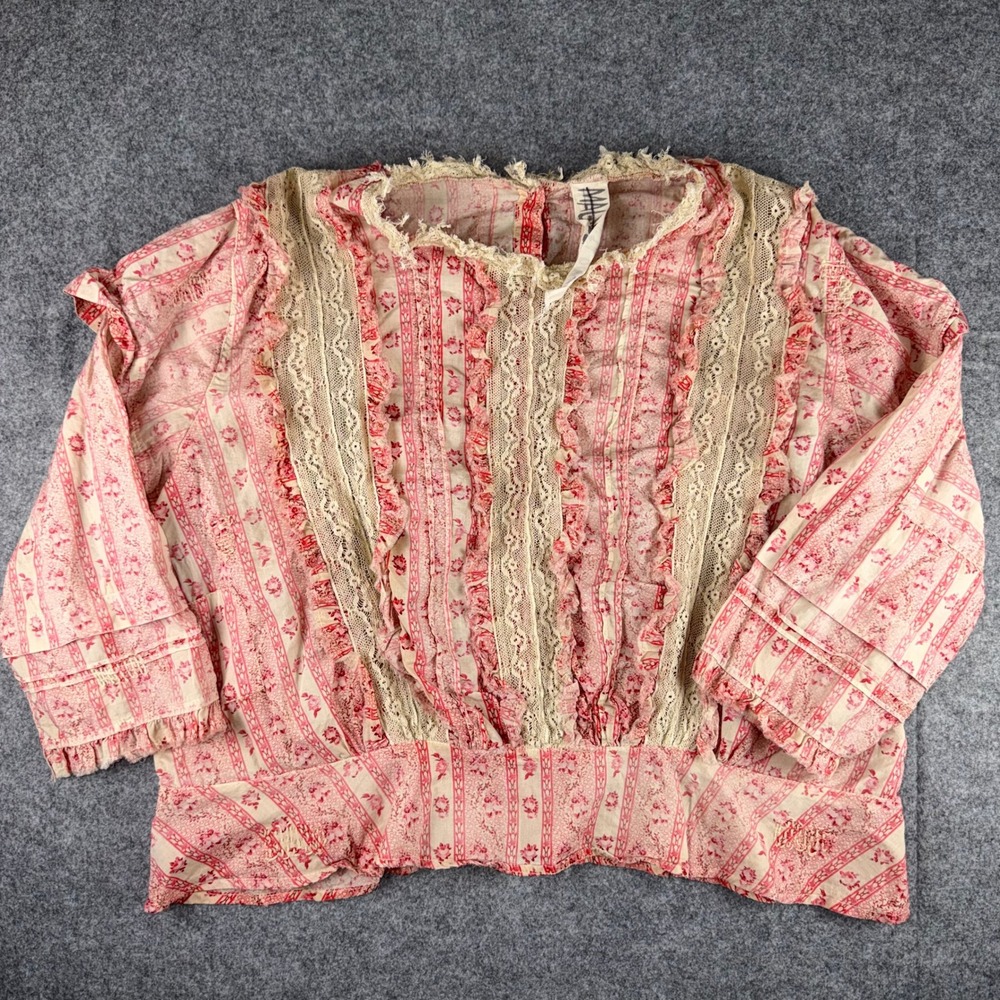 Magnolia Pearl Marburger Lace Distressed Cotton Crop Top S/M